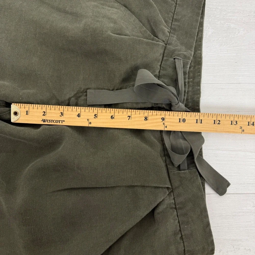 Aritzia Wilfred Allant Linen Blend‎ Trousers Womens 8 Olive Green Pleated Pant